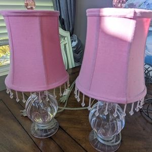 Pottery barn teen pink lamps